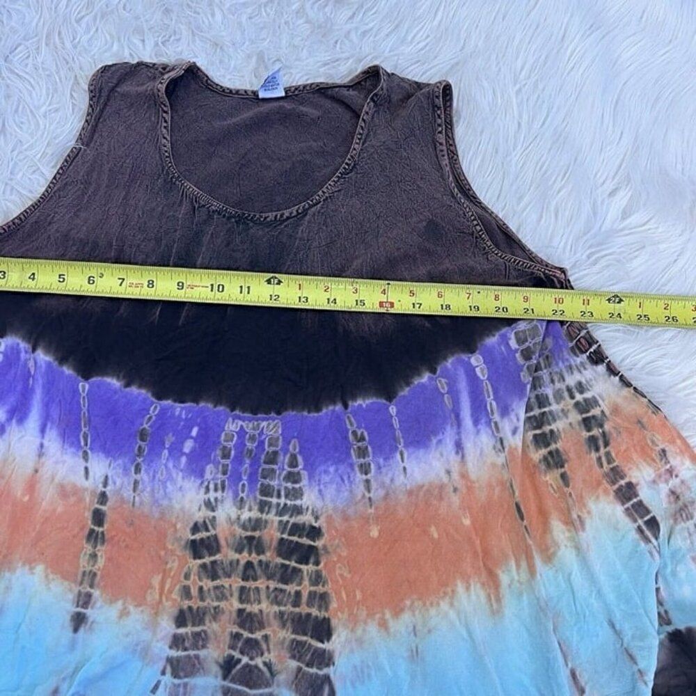 Vintage Womens Cotton Sleeveless Tie Dye Boho Summer Tank Top Blouse One Size - Picture 3 of 11